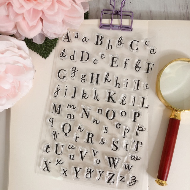 Clear stamp silicon - Con dấu trong suốt chủ đề chữ cái Alphabet Clearstamp trang trí scrapbook sổ tay