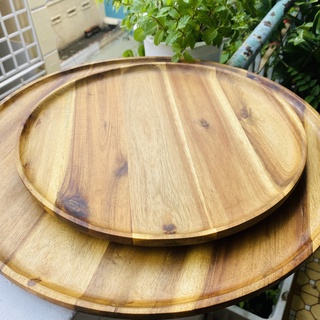 Khay tròn 100% gỗ tràm tự nhiên, dùng decor, phục vụ cà phê, bưng thức ăn!