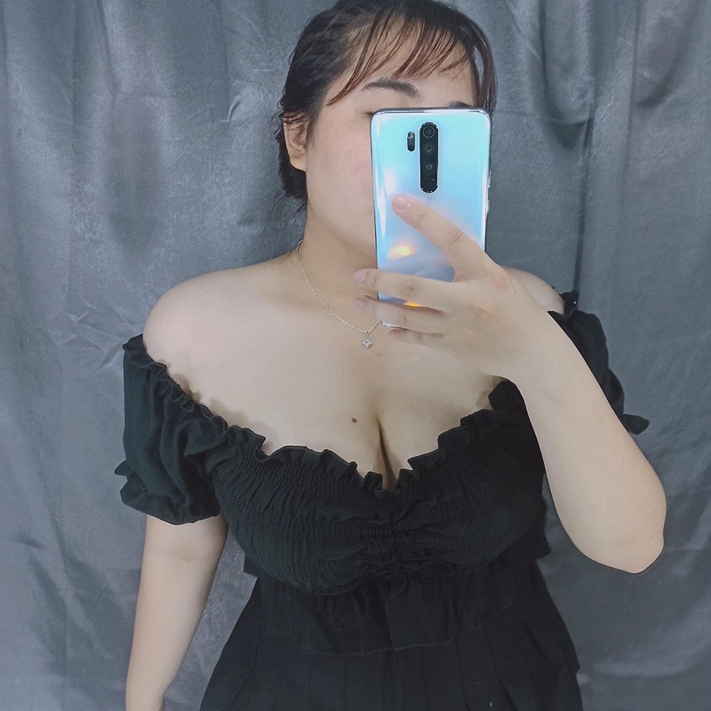 áo croptop rút ngực  tay ngắn siêu xinh bigsize