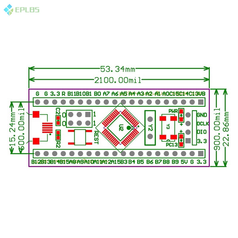 Bảng Mạch Phát Triển Hệ Thống Stm32 Arm Eplbs Stm32F103C8T6