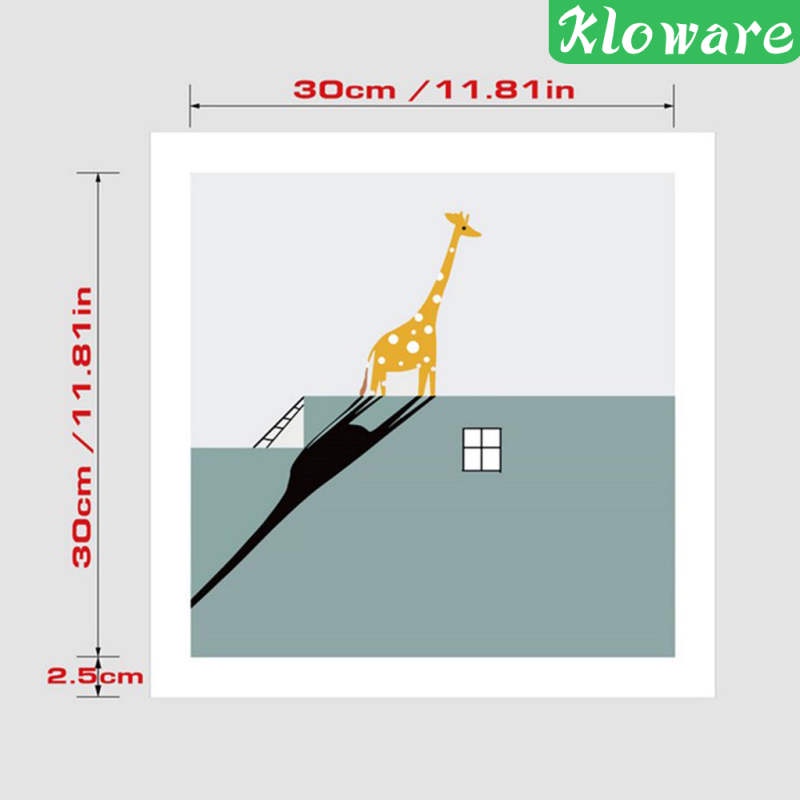 Tranh treo tường hình hươu cao cổ hoạt hình trang trí nội thất