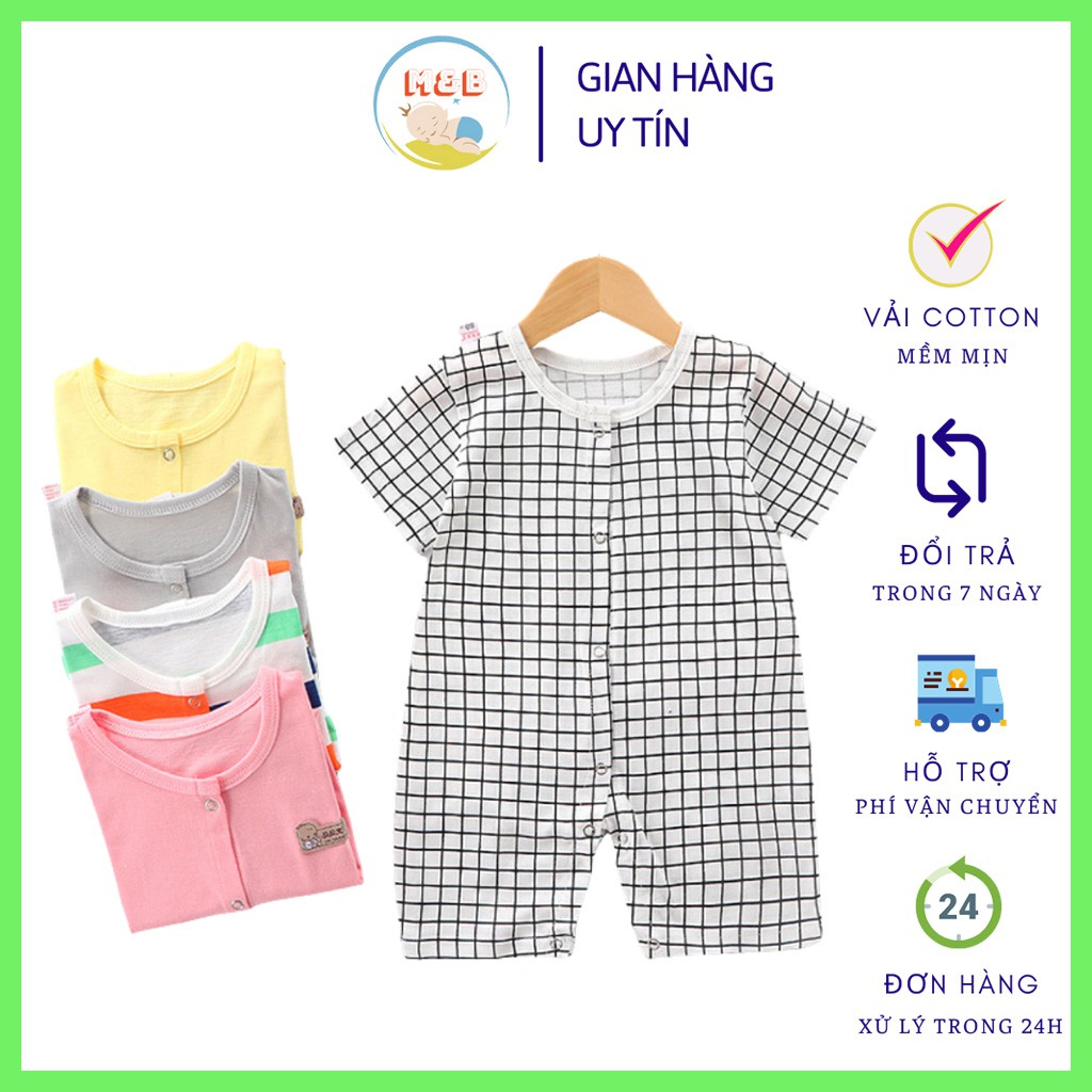 Body đùi cho bé trai gái sơ sinh bodysuit cho bé cộc tay xuất Hàn cotton cúc giữa từ 5-13kg - BDC04