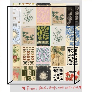 Wall Collage keo sẵng bóc dán tường trang trí decor phòng ngủ - theme Vintage Indie
