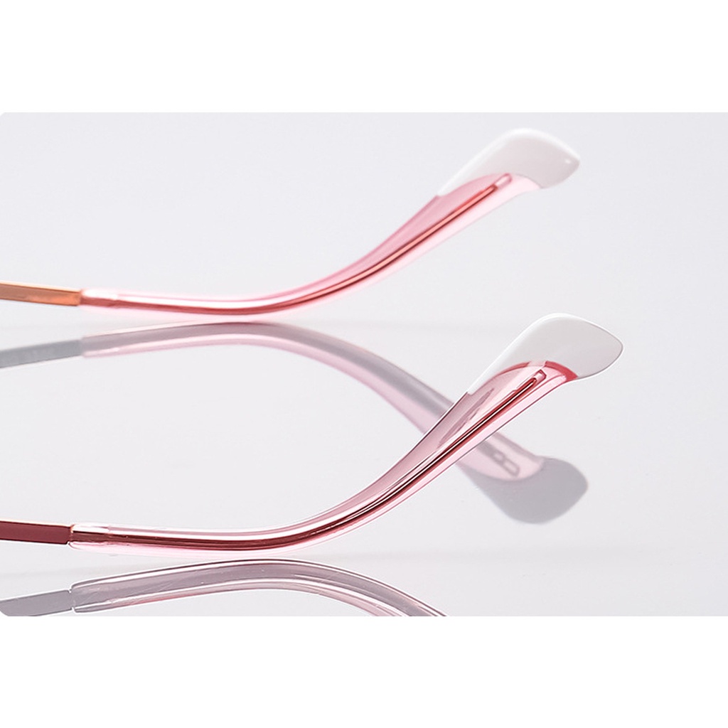 Mắt Kính Gọng Kim Loại Cong Tròng Chống Ánh Sáng Xanh Thời Trang Phương Tây