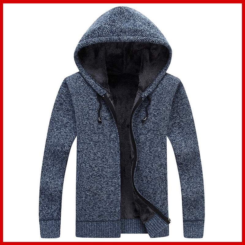 💖 Áo khoác len nam lót lông cừu dày dặn, Áo cardigan nam dài tay, khóa kéo, dáng bomber, chất đẹp