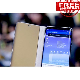 Bao da Note 10 Plus Note 9 Note 8 Note 20 Ultra - Bao da tráng gương dáng gập 2 mặt