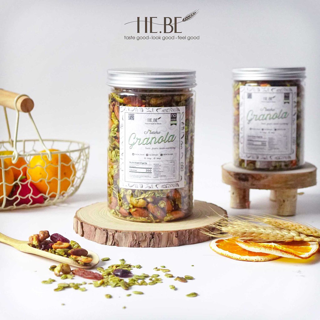 [Mã 267FMCGSALE giảm 8% đơn 500K] 500g Granola vị Matcha Ăn Kiêng HeBe Healthy - Ngũ Cốc Giảm Cân Tự Nhiên | BigBuy360 - bigbuy360.vn