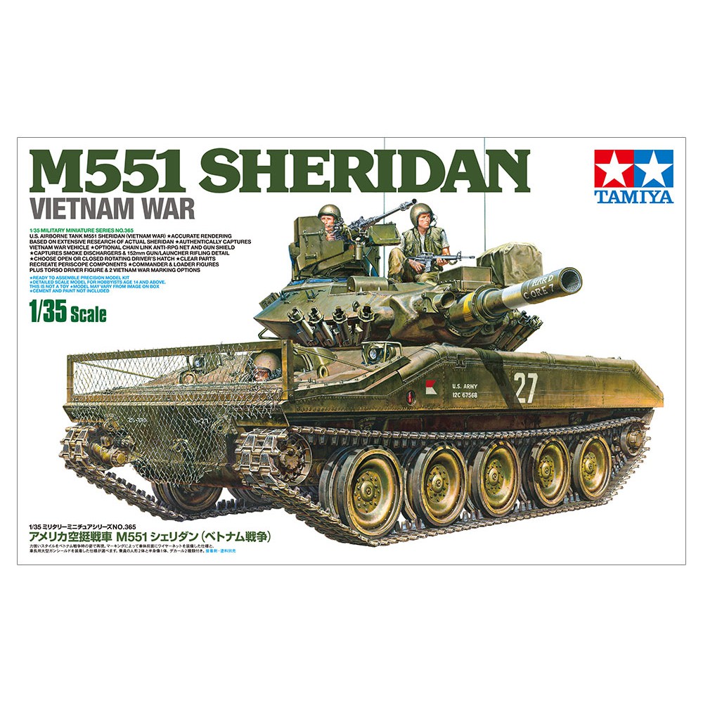 35365 Mô hình xe tăng quân sự 1/35 SCALE U.S. AIRBORNE TANK M551 SHERIDAN (VIETNAM WAR)