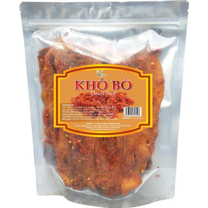 0,5 KG KHÔ BÒ MIẾNG CHẤT LƯỢNG HIỆU SK FOOD