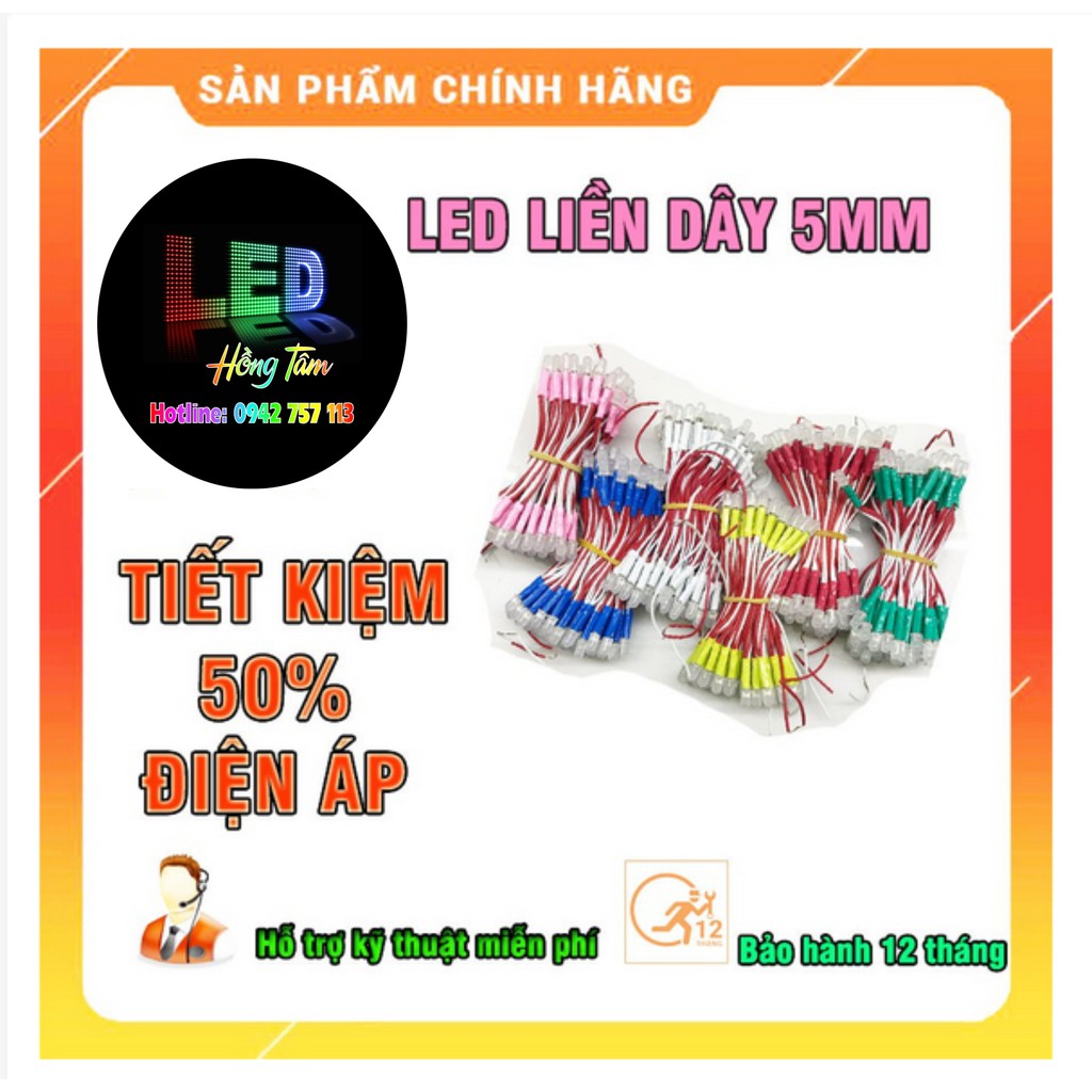 Led liền dây 5mm điện áp 5V làm biển vẫy quảng cáo