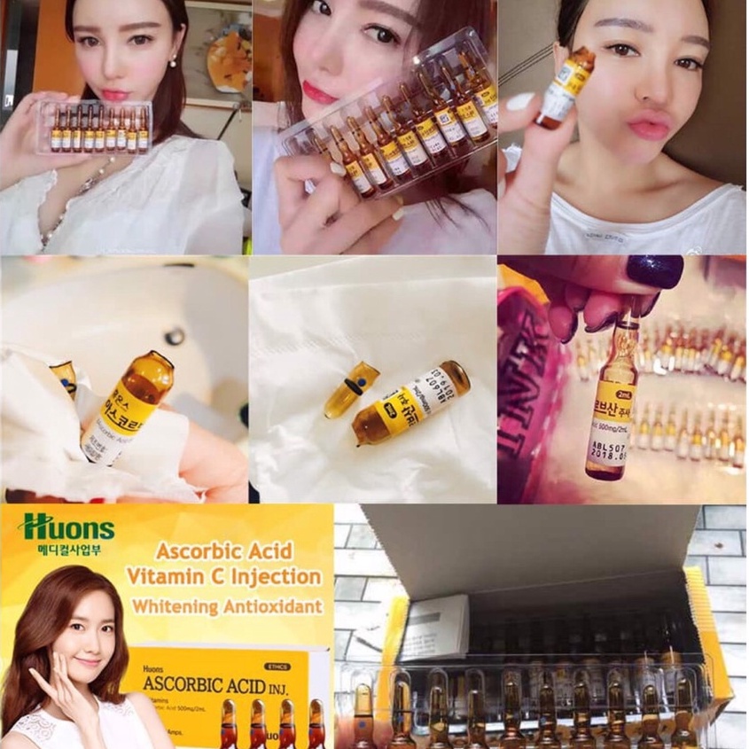 Serum vitamin C Huons Hàn Quốc chính hãng lọ 2ml cấy trắng da mờ nám