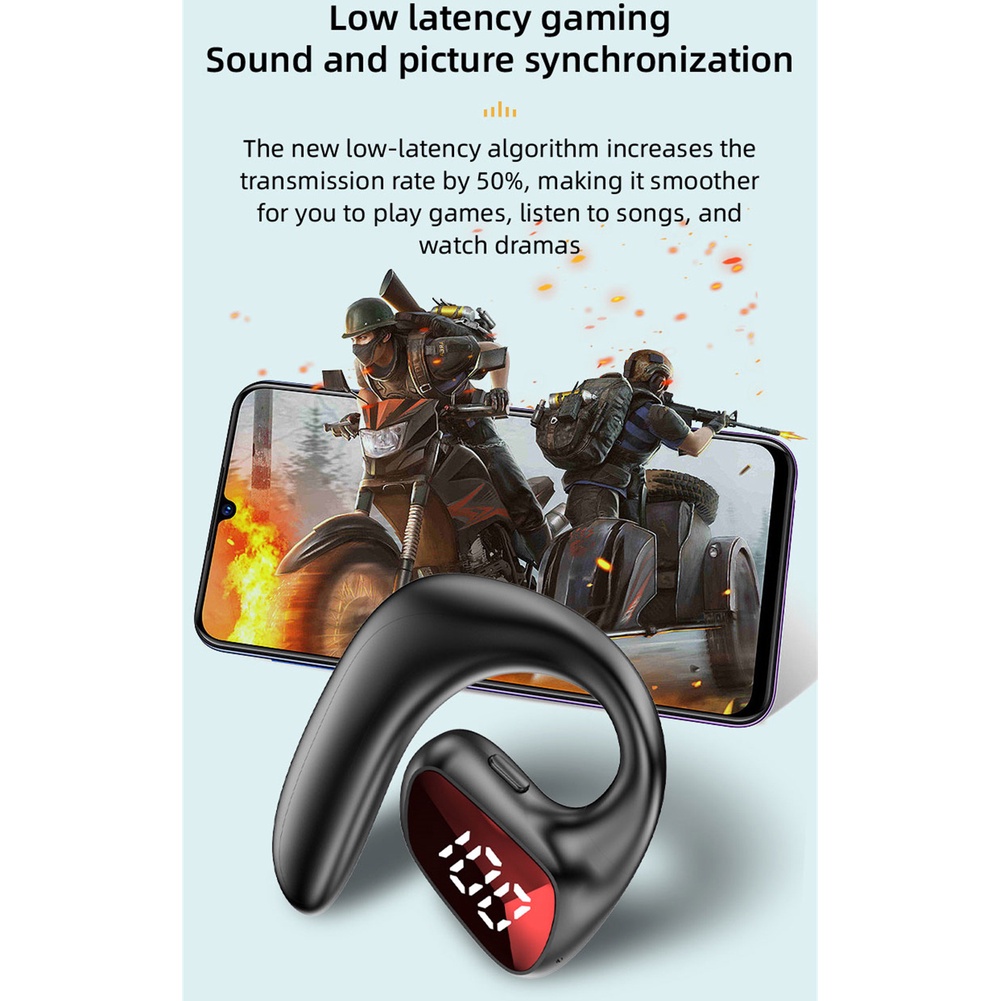 M-k8 Bluetooth Tai Nghe Tương Thích Màn Hình Hiển Thị Kỹ Thuật Số Kinh Doanh Tai Nghe Tai Dây Rung Loa Không Làm Đau Tai Tai Nghe Chụp Tai