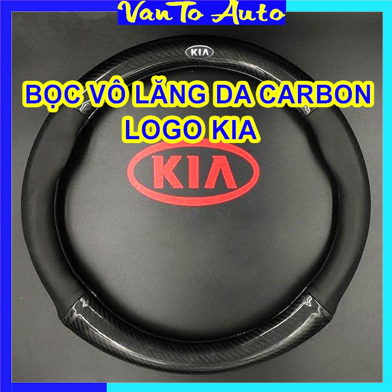 ⚡Video Thật⚡ Bọc Vô Lăng Carbon - Bọc Vô Lăng Cacbon Logo Kia Cao Cấp