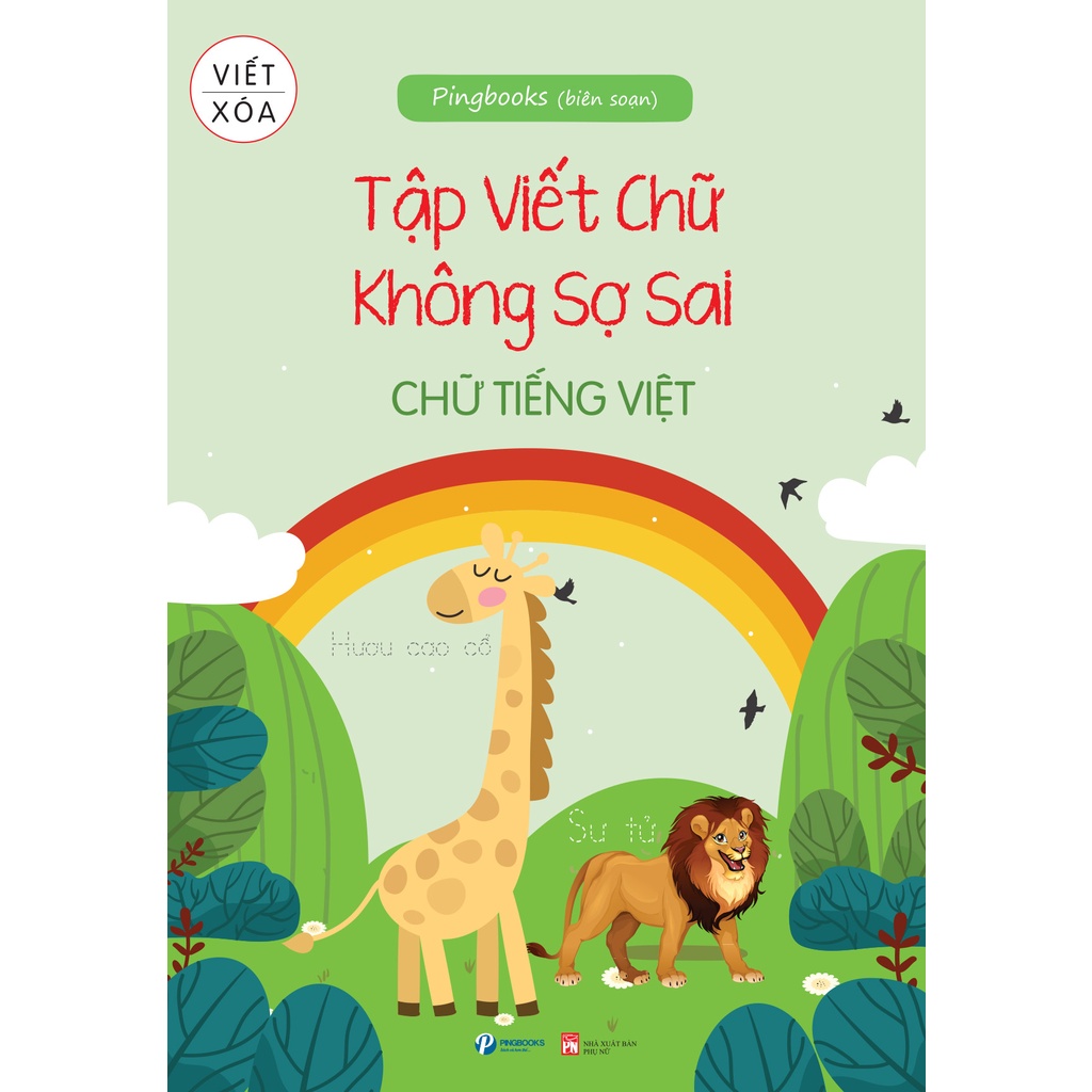 Sách- Tập Viết Chữ Không Sợ Sai + Tặng Bút Viết: Chữ Tiếng Việt - Chữ Tiếng Anh