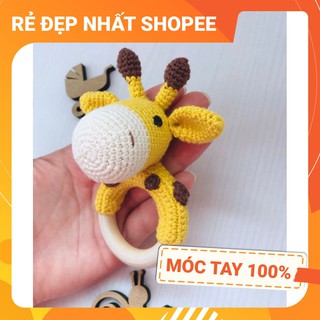 [FREESHIP + HANDMADE] Lục lạc cầm tay HƯƠU CAO CỔ 4, móc tay 100% len chất lượng cao, an toàn tuyệt đối cho bé