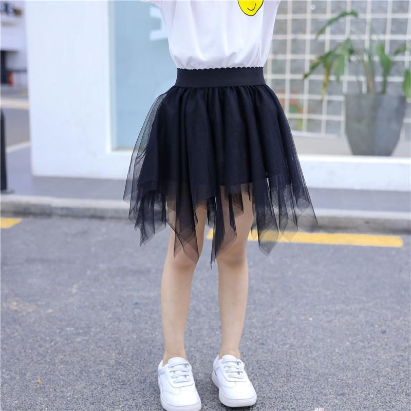 Chân Váy Lưới Tà Ngắn Phong Cách Phương Tây Mới Dành Cho Bé Gái