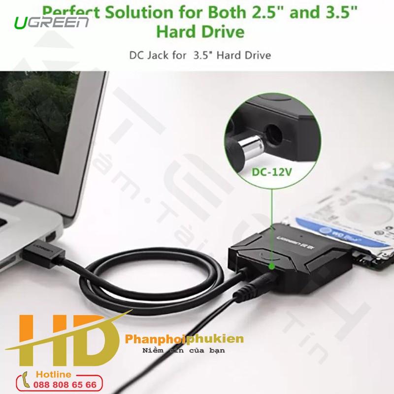 Cáp chuyển USB Type C sang Sata chính hãng Ugreen 40272