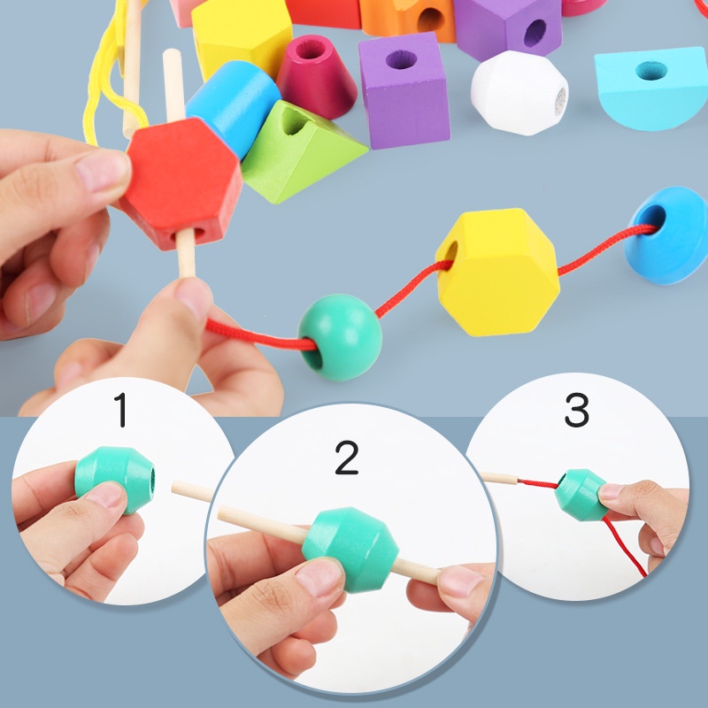 Đồ chơi khối xếp chồng lên nhau Treeyear hạt mịn giáo dục theo phương pháp montessori cho bé trai và bé gái 2 tuổi
