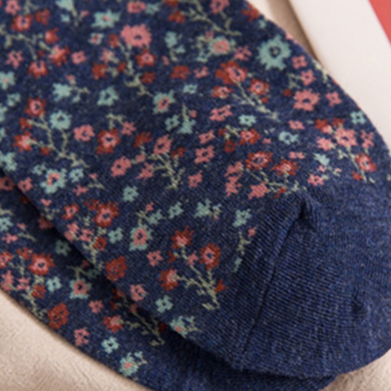 Tất Cotton Dài Qua Gối In Họa Tiết Hoa Nhỏ Phong Cách Harajuku Nhật Bản Cổ Điển Thời Trang Mùa Thu Cho Nữ