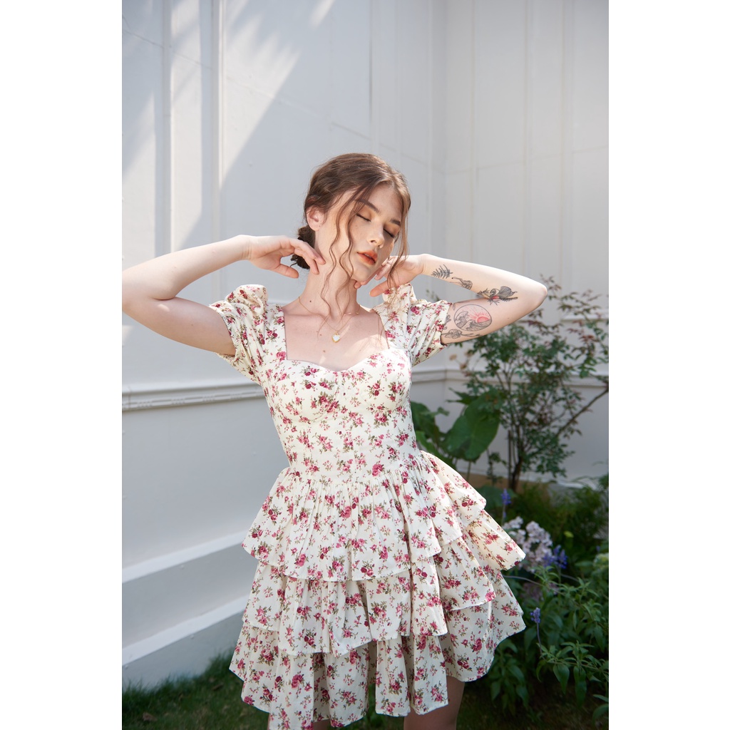 TIFFANY STUDIOS - VÁY THIẾT KẾ 3 TẦNG PINK ROSE - DOSE DRESS.