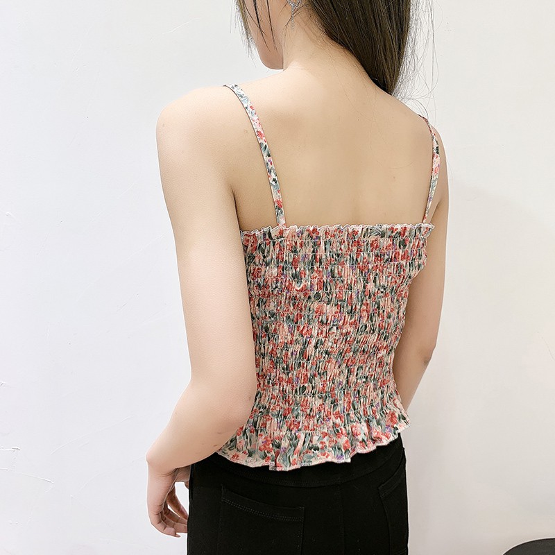 Áo Hai Dây Họa Tiết Hoa Thời Trang Cho Nữ
