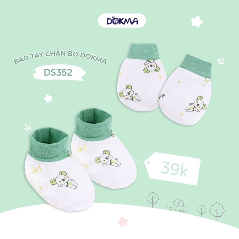 Set bao tay chân bo chun sơ sinh Dokma DS352