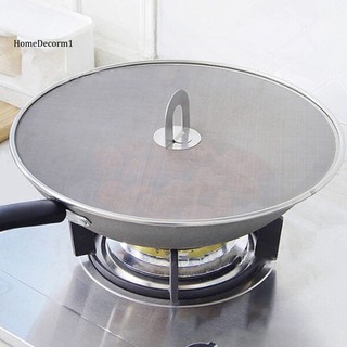 HMDC_Kitchen Oil Proofing Lid Filter Foldable Handle Frying Pan Cover Splatter Screen