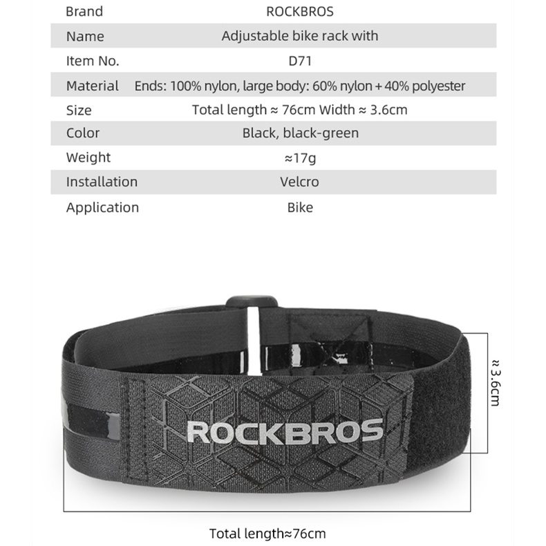 Dây ràng hành lý có móc điều chỉnh được thích hợp cho xe đua ROCKBROS