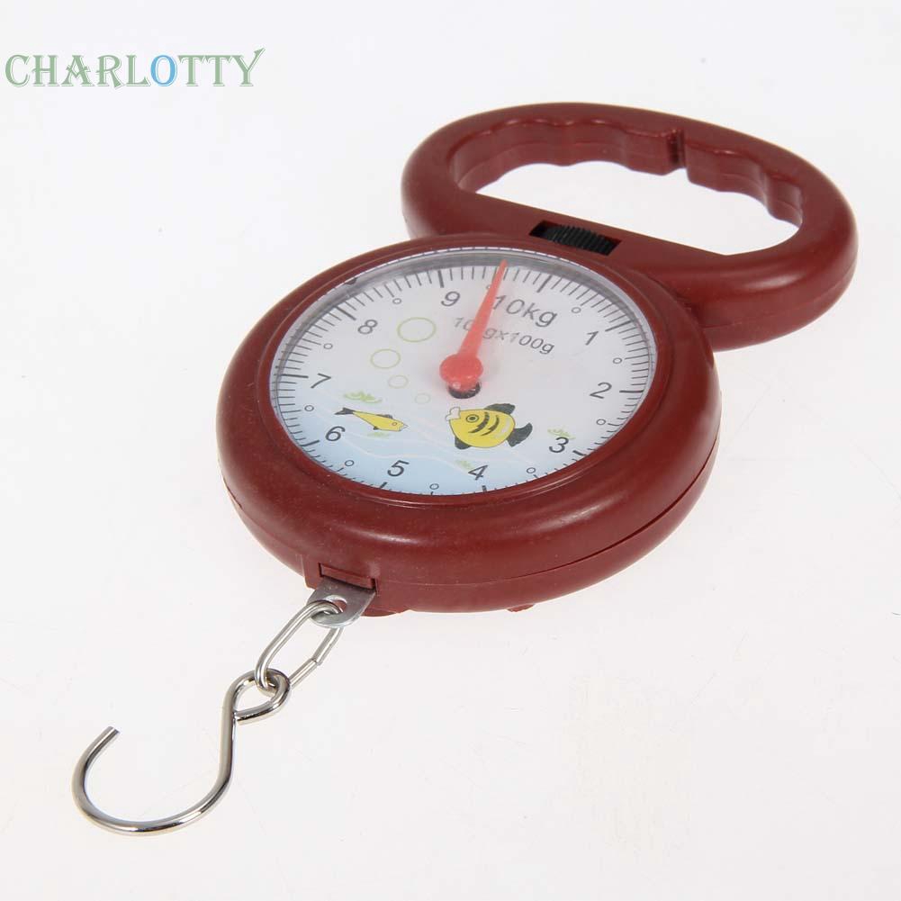 (CHA)Household 10kg Weighing Portable Numeral Pointer Spring Balance Hanging Scale