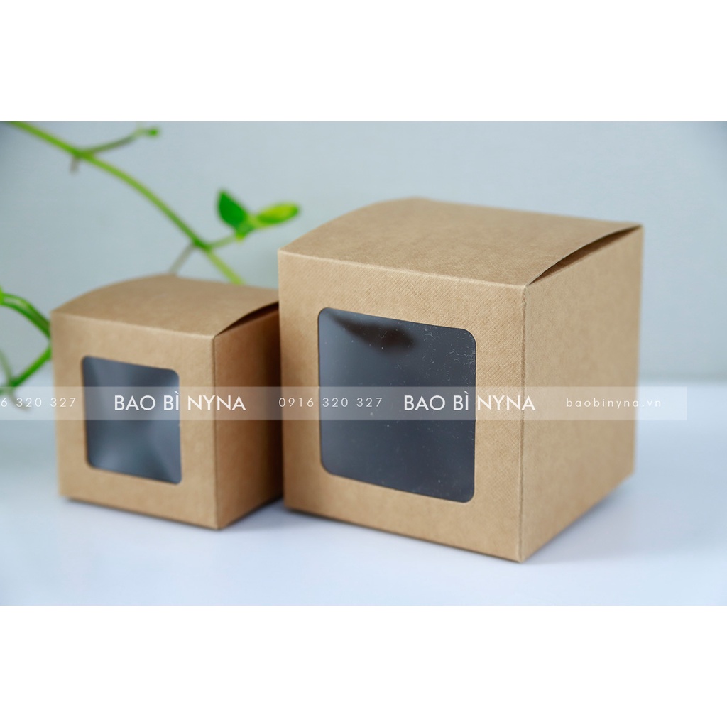 Hộp có kính giấy Kraft hình vuông