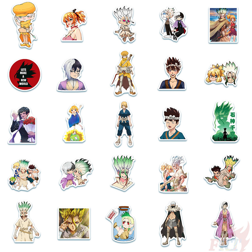 Bộ 50 Hình Dán Chống Thấm Nước Dr.Stone - Series 05 Anime Ishigami Senkuu