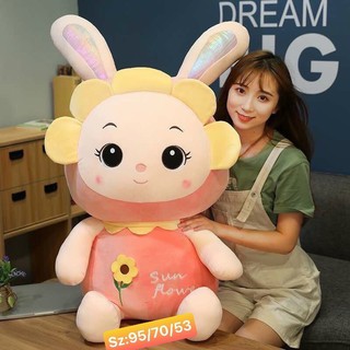 Gấu bông thỏ hoa hoa hướng dương đáng yêu co dãn 4 chiều, nhiều màu- đủ size 60cm, 70cm, 100cm