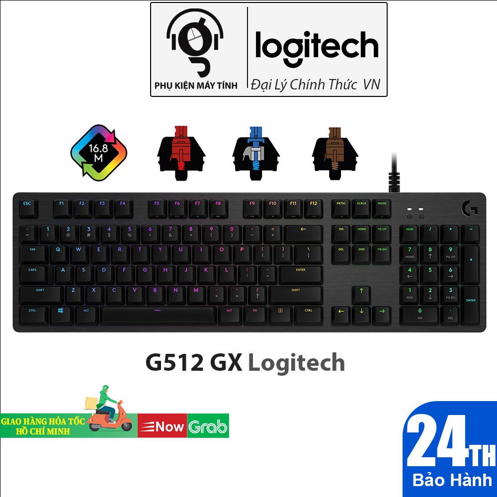 BÀN PHÍM CƠ G512 GX RGB chính hãng logitech