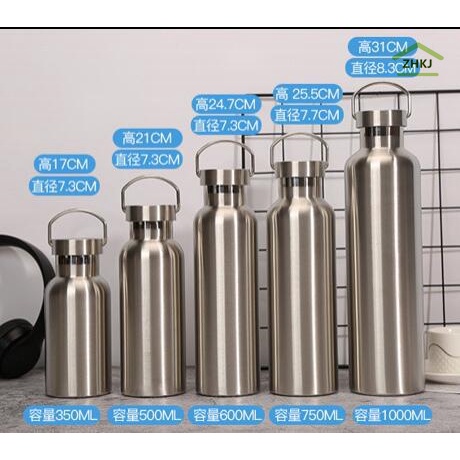 Bình Nước Inox 304 Giữ Nhiệt Màu Gradient Có Tay Cầm Thời Trang Dung Tích 350ML 500ML 600ML 750ML 1000ML