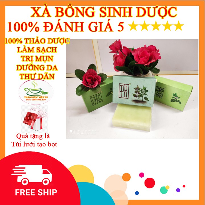 Xà Bông sinh dược tự nhiên dùng tắm gội, rửa mặt làm sạch da,sáng da, kháng khuẩn và sạch mụn phù hợp mọi loại da