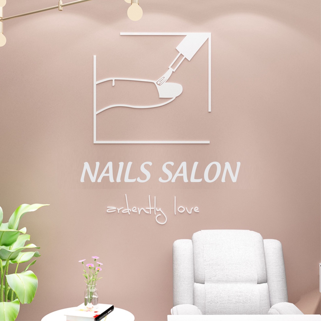 Tranh mica dán tường - trang trí cửa hàng làm móng tay và lông mi, thẩm mỹ viện, salon, nail