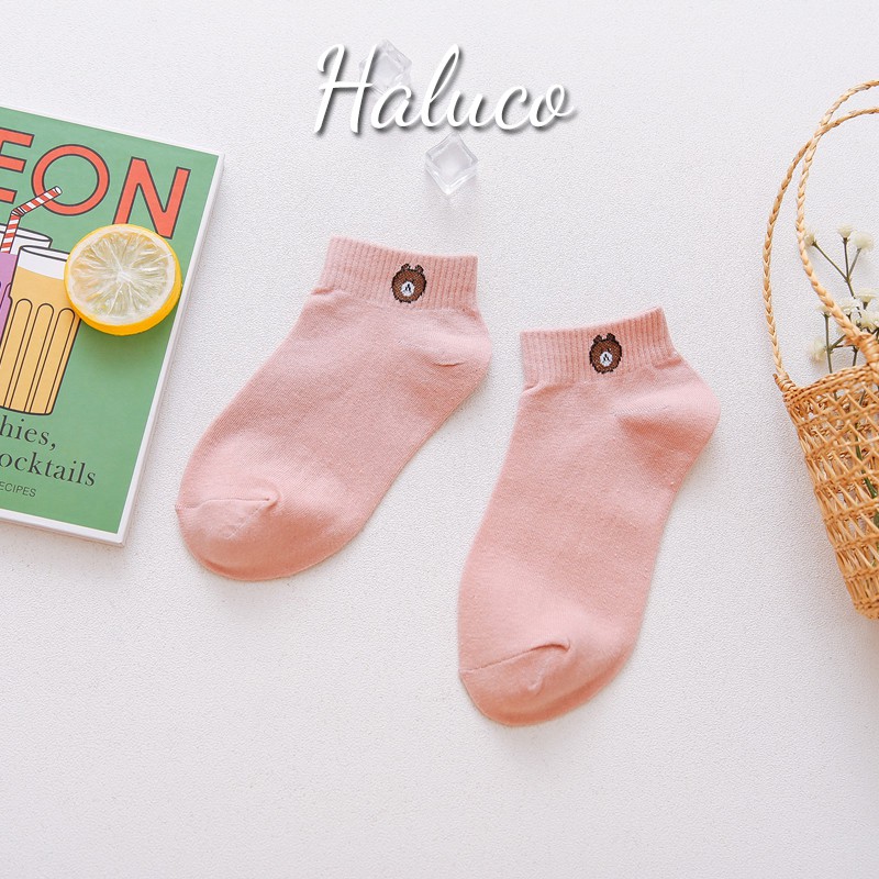 Tất gấu cổ ngắn Hàn Quốc,Tất nữ cổ ngắn xinh xắn Haluco accessories TN03
