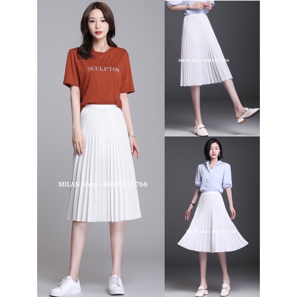 Chân váy xếp ly dáng mới xinh yêu.