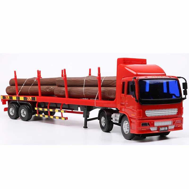 Xe tải kỹ thuật quán tính lớn Lili xe tải vận chuyển gỗ xe tải sơ mi rơ moóc container xe mô hình đồ chơi trẻ em