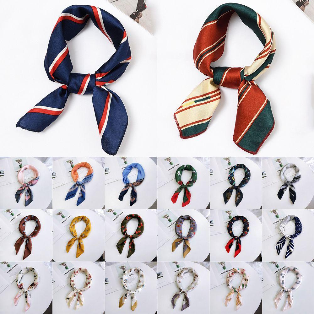 Khăn Choàng Cổ Hình Vuông In Họa Tiết Hoa Thanh Lịch Dành Cho Nữ