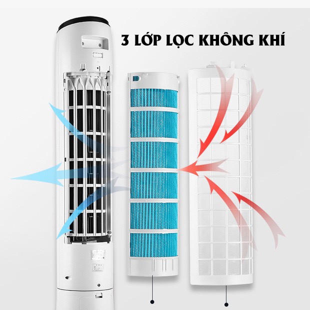 Quạt điều hòa không khí CY-SF06, quạt điều hòa cây - Siêu Mát - Gọn Nhẹ Dễ Di Chuyển - TẶNG 8 CHAI ĐÁ KHÔ