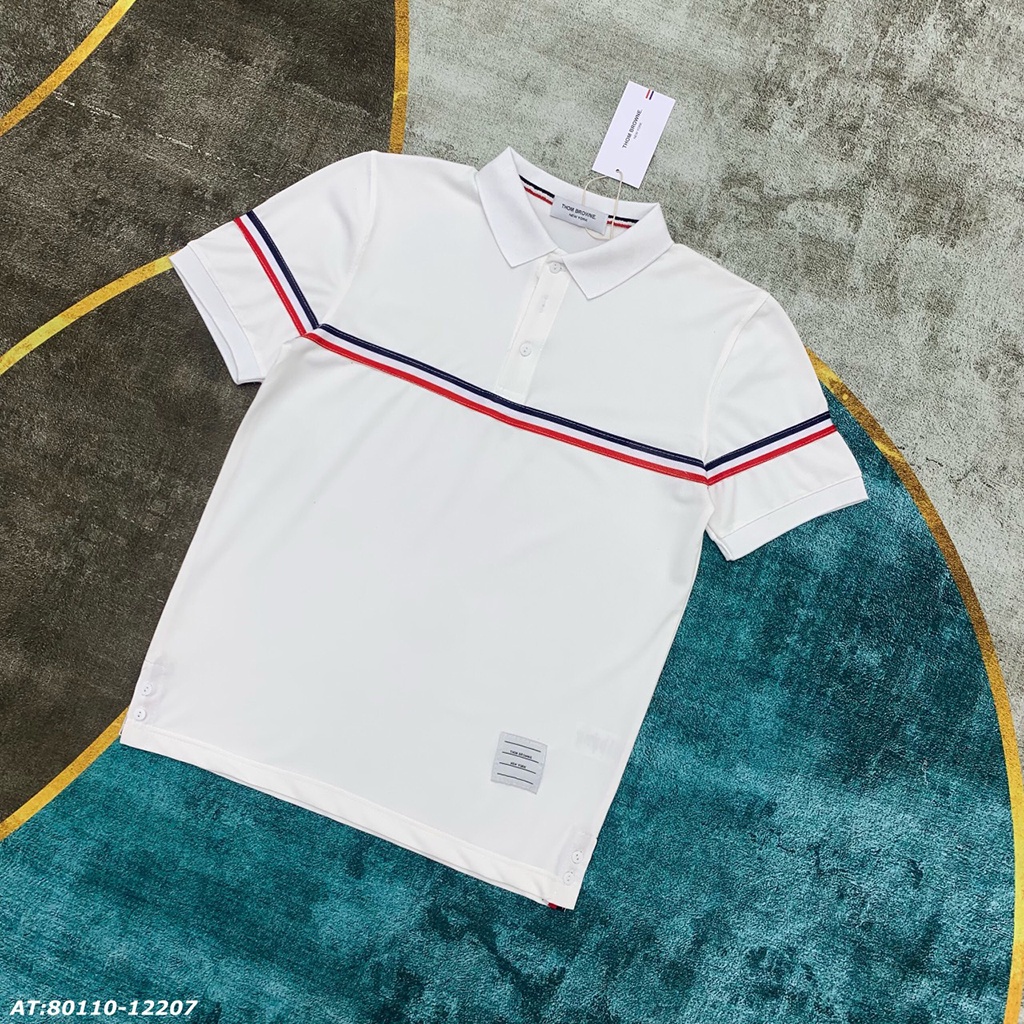 Áo polo THOM BROWNE  cao cấp cổ bẻ tay ngắn,hàng lịch lãm đẳng cấp giá siêu rẻ