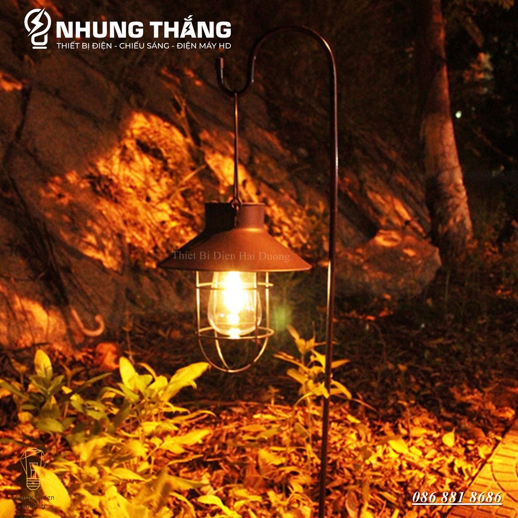 Đèn Treo Thả Phòng Nổ Retro PA02 - Sử Dụng Năng Lượng Mặt Trời - Decor Bắc Âu Trang Trí -Chống Nước Ip65 - Tặng Kèm Bóng