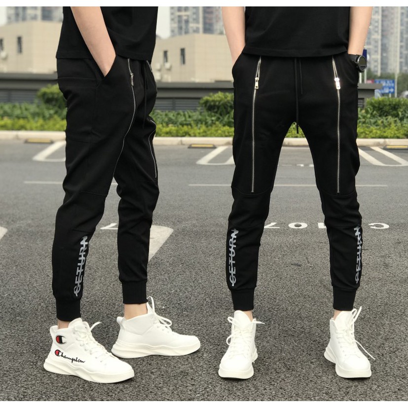 Quần jogger Nam Phối Khóa Kéo Cá Tính Chất Thun BC Cao Cấp Siêu Co Giãn Thời Trang Đường Phố  JOGGER NAM 9000017