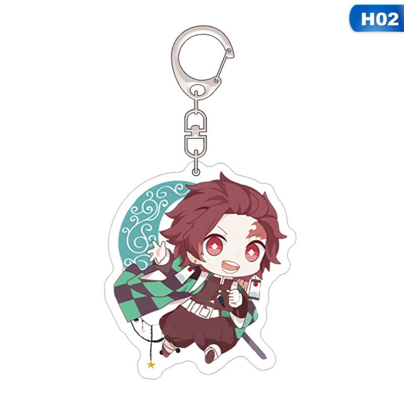 Móc khóa hai mặt bằng acrylic hình Tanjirou Nezuko Zenitsu