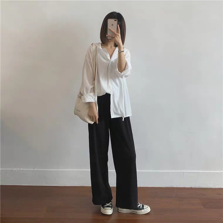 QUẦN ĐŨI ỐNG RỘNG MÀU ĐEN CẠP CHUN CHẤT ĐẸP ULZZANG - QUẦN CULLOTE ĐEN HOT
