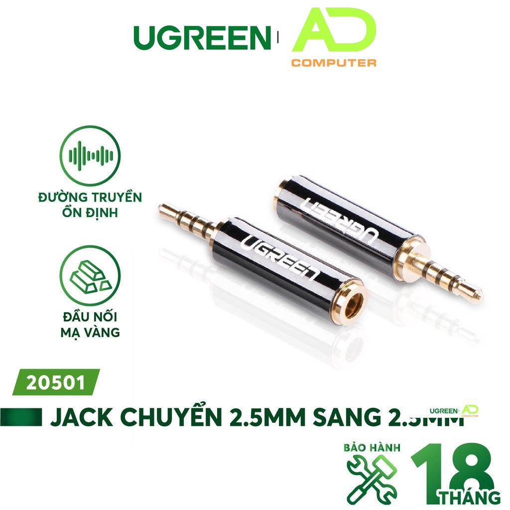 Đầu chuyển đổi 3.5mm cái sang 2.5mm đực dài 25mm UGREEN 20501- Hàng phân phối chính hãng - Bảo hành 18 tháng