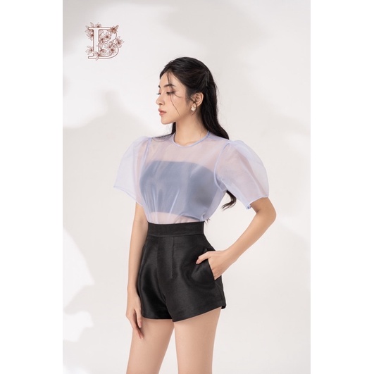 Áo Tay Phồng Voan Màu Tím Purple Top by De'Beejou