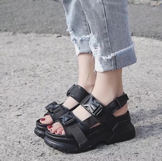[ SẴN ĐEN S38 ] Sandal ulzzang đế cao 7cm (ảnh thật ở cuối)