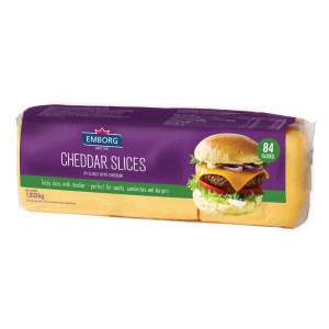 Emborg cheddar slices - Phô mai lát cheddar 84 miếng